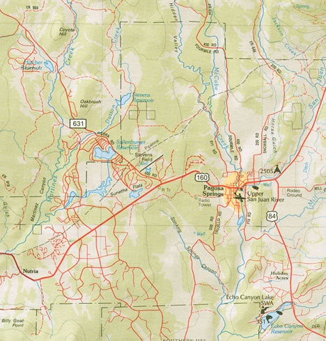 Pagosa Springs Area Map